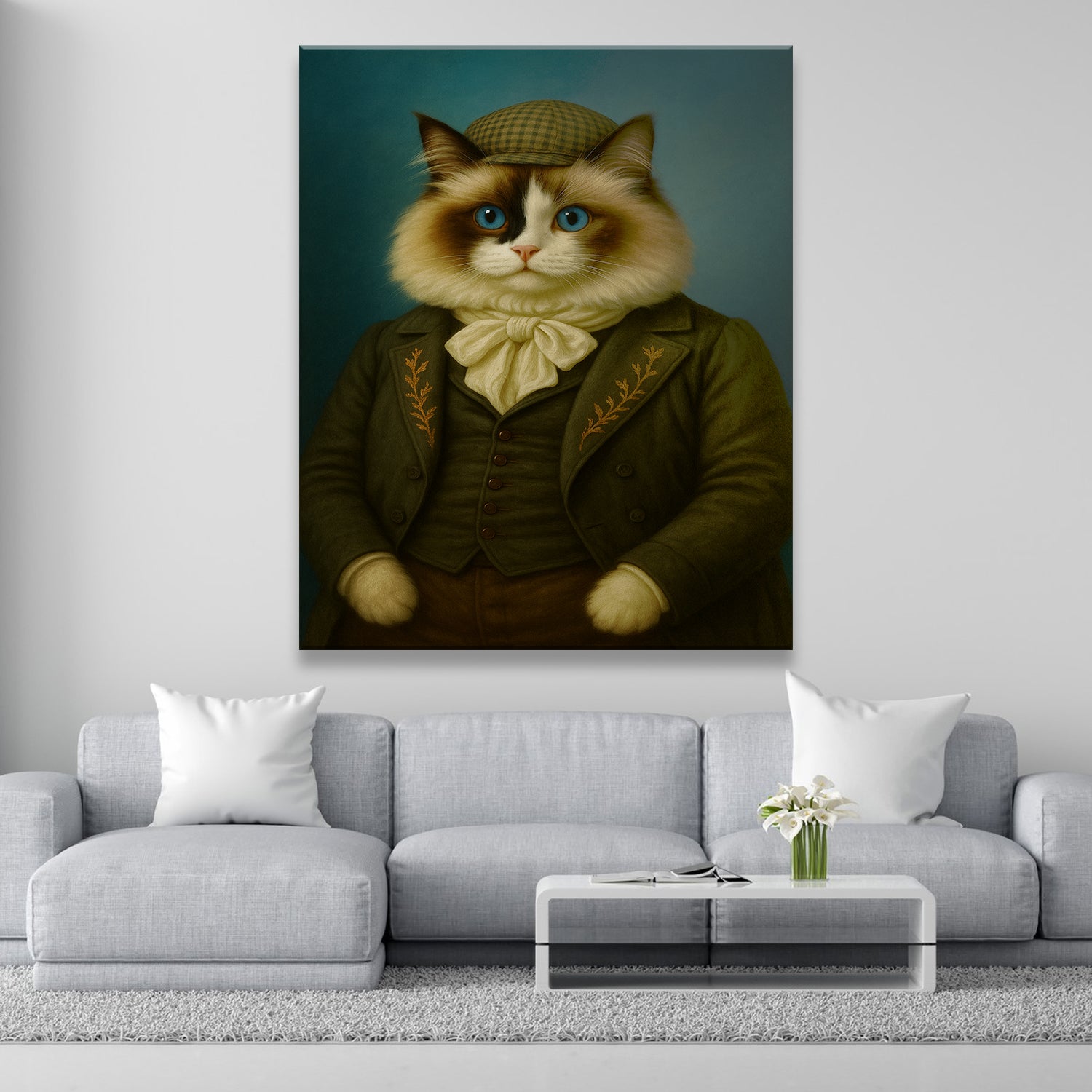 Custom Photo Detective Cat Canvas Gift For Cat Lovers