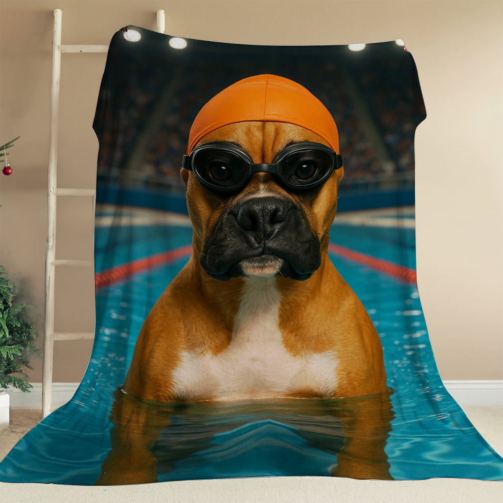 Custom Photo Swimmer  2 Dog BlanketGift For Dog Lovers