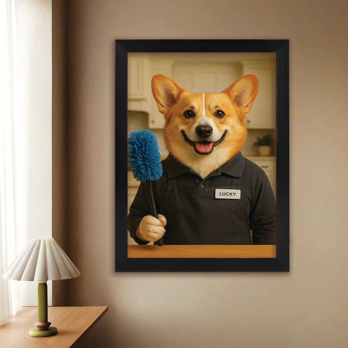 Custom Photo Housekeeper Dog Canvas Framed Wall Art Gift For Dog Lovers