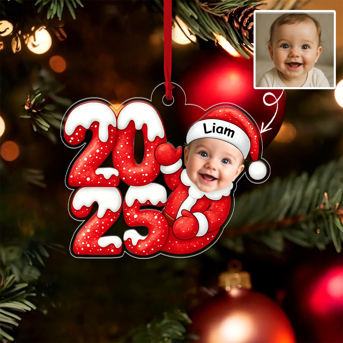 Custom Photo Baby 2025 Xmas