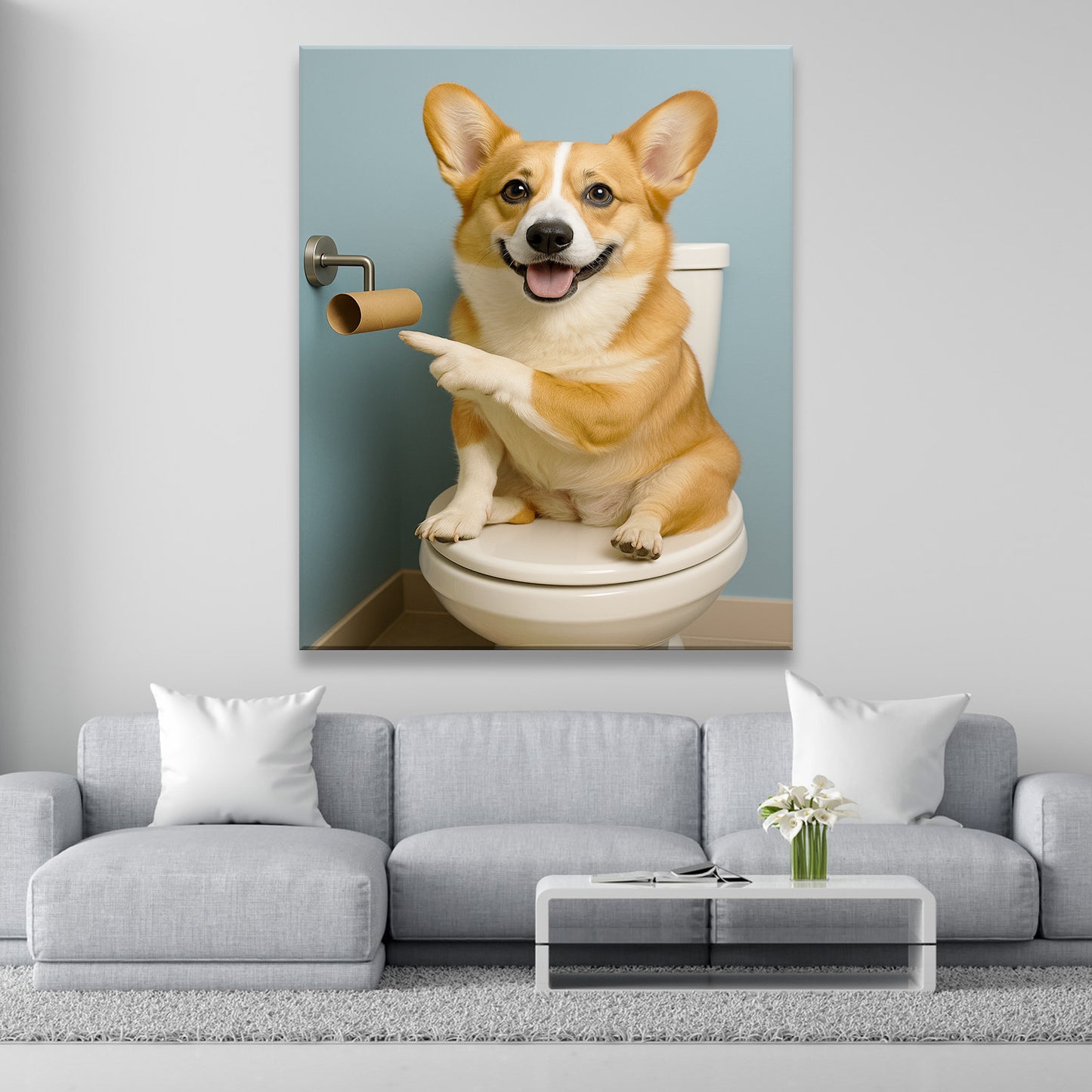 Custom Photo Dog Bathroom Style 33 Canvas Gift For Dog Lovers