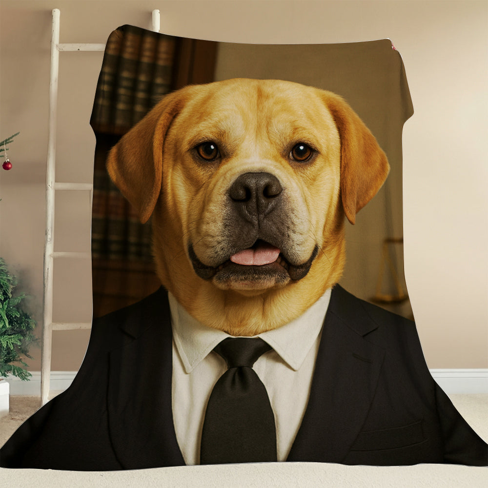 Custom Photo Lawyer Dog BlanketGift For Dog Lovers