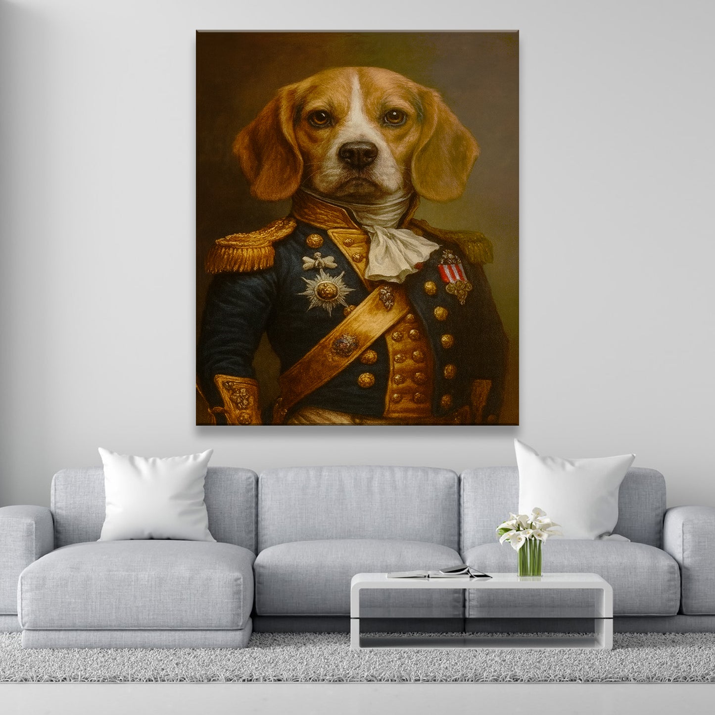 Custom Photo Dog Royal Style 02 Canvas Gift For Dog Lovers