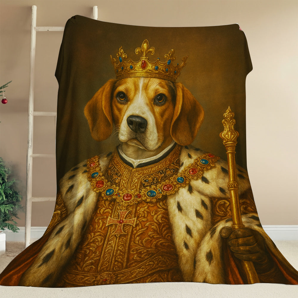 Custom Photo Dog King Royal Blanket Gift For Dog Lover