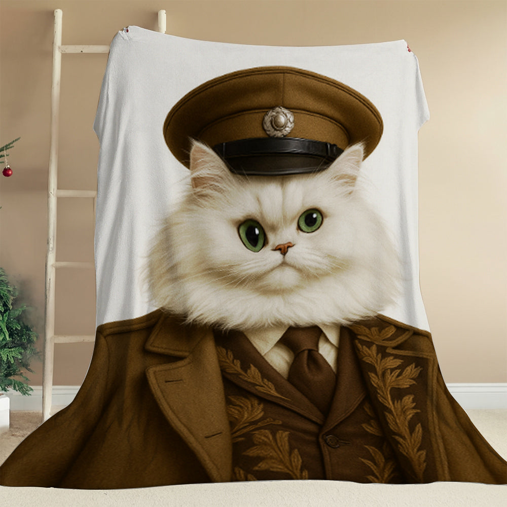 Custom Photo Captain Cat Blanket