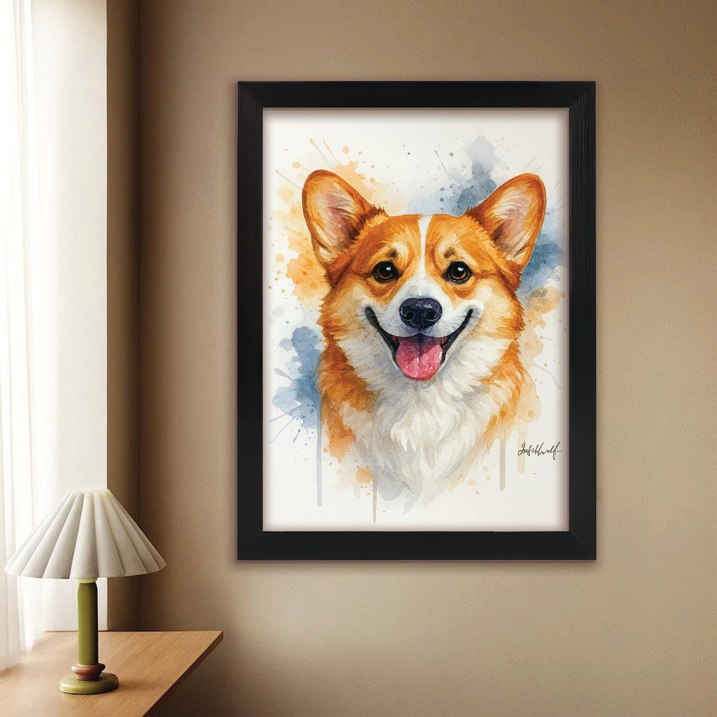 Custom Photo Dog Watercolor Artwork