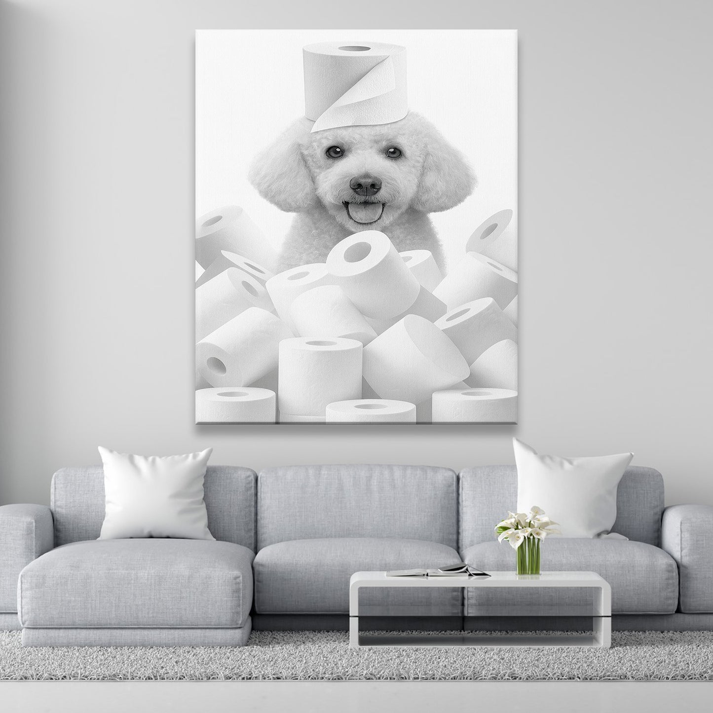 Custom Photo Dog Bathroom Canvas