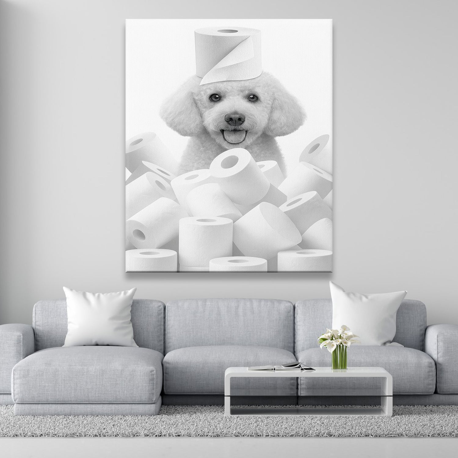 Custom Photo Dog Bathroom Canvas