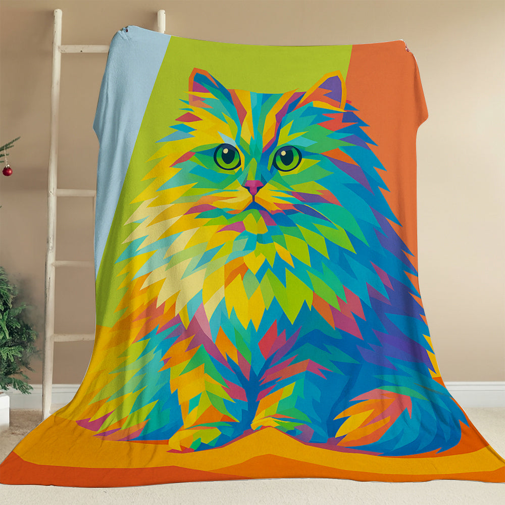 Custom Photo Pop Art Blanket Gift For Cat Lovers