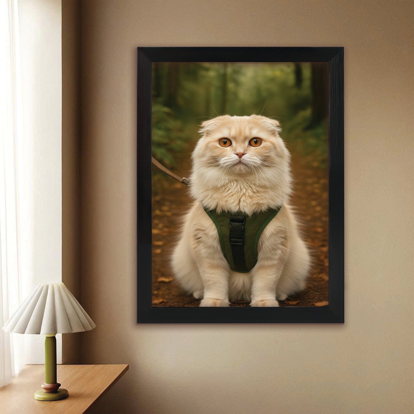 Custom Photo Hiking Cat Canvas Framed Wall Art  Gift For Cat Lovers