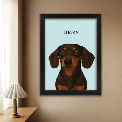 Custom Photo Minimalist Classic Dog Canvas Framed Wall Art Gift For Dog Lovers