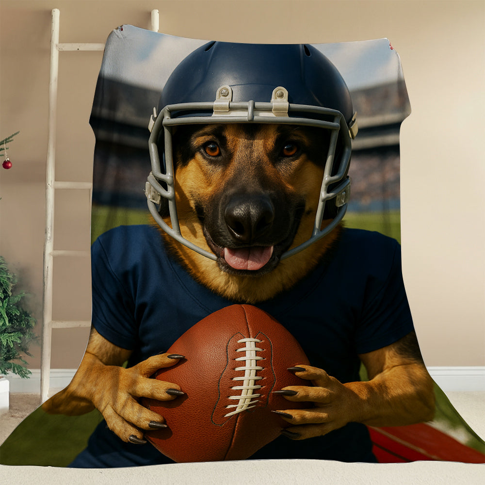 Custom Photo Footaball Dog BlanketGift For Dog Lovers