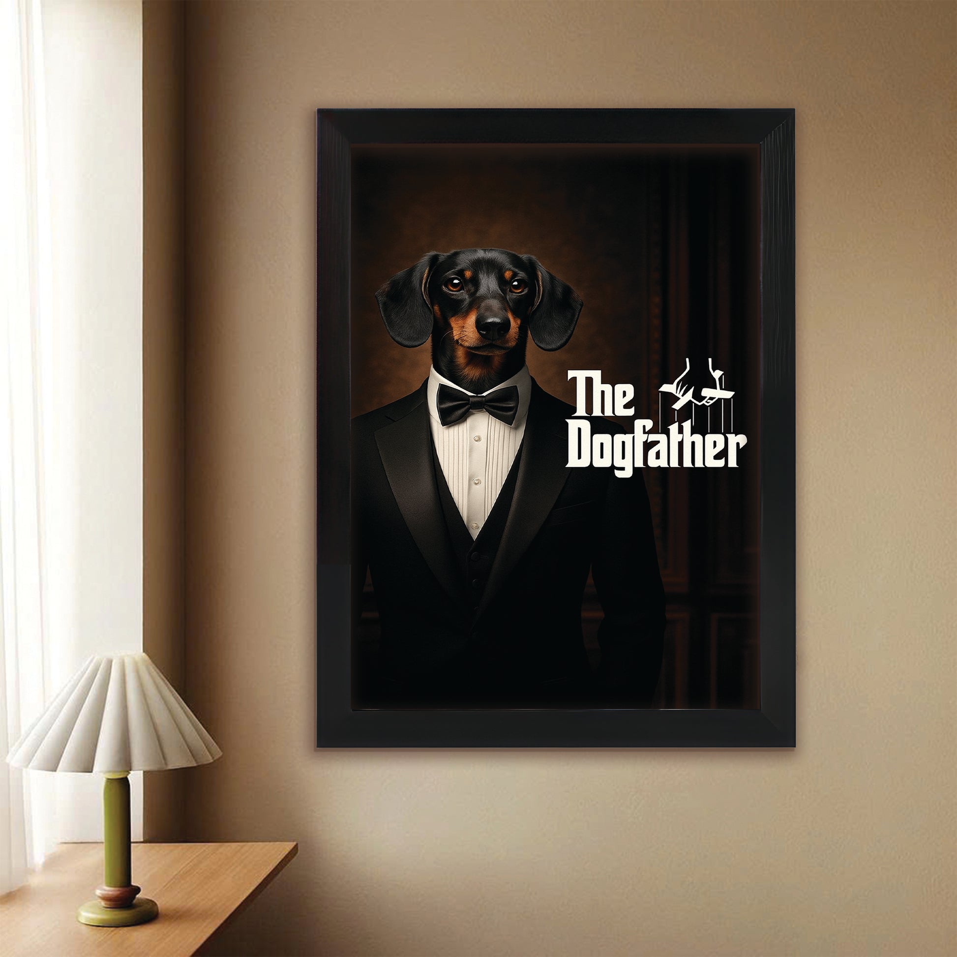 Custom Photo Dog Father Canvas Framed Wall Art Framed Wall Art _ Gift For Dog Lovers