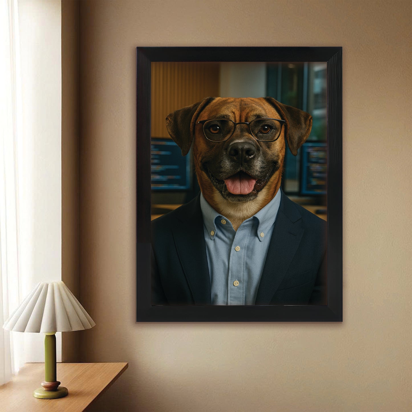 Custom Photo Software Developer Dog Canvas Framed Wall Art Gift For Dog Lovers