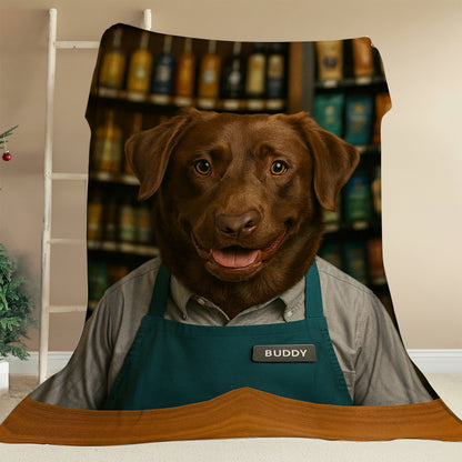 Custom Photo Shop Owner Dog BlanketGift For Dog Lovers