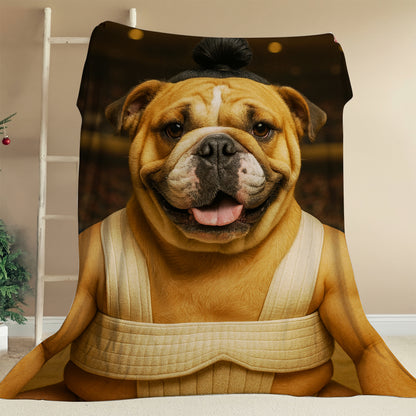 Custom Photo Sumo Dog BlanketGift For Dog Lovers