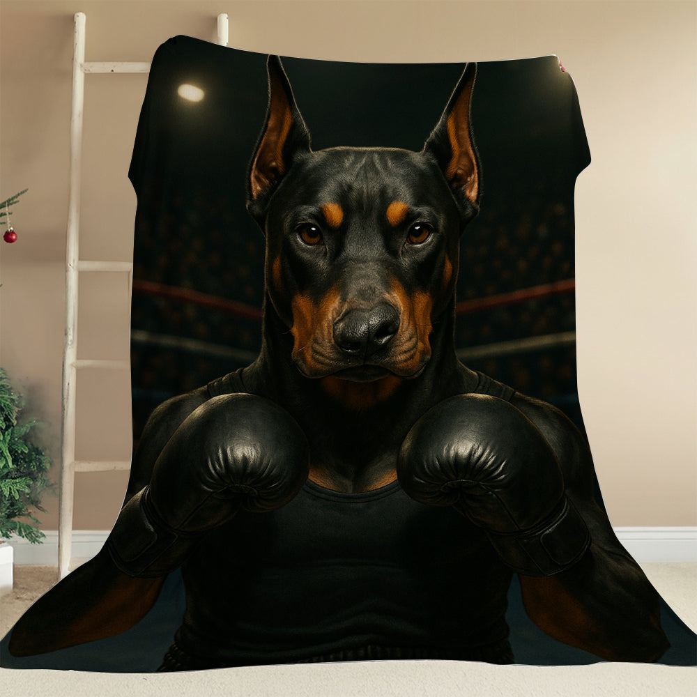 Custom Photo Boxing Dog BlanketGift For Dog Lovers