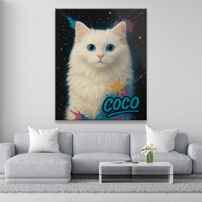 Custom Cat Pet Portrait Contemporary Canvas