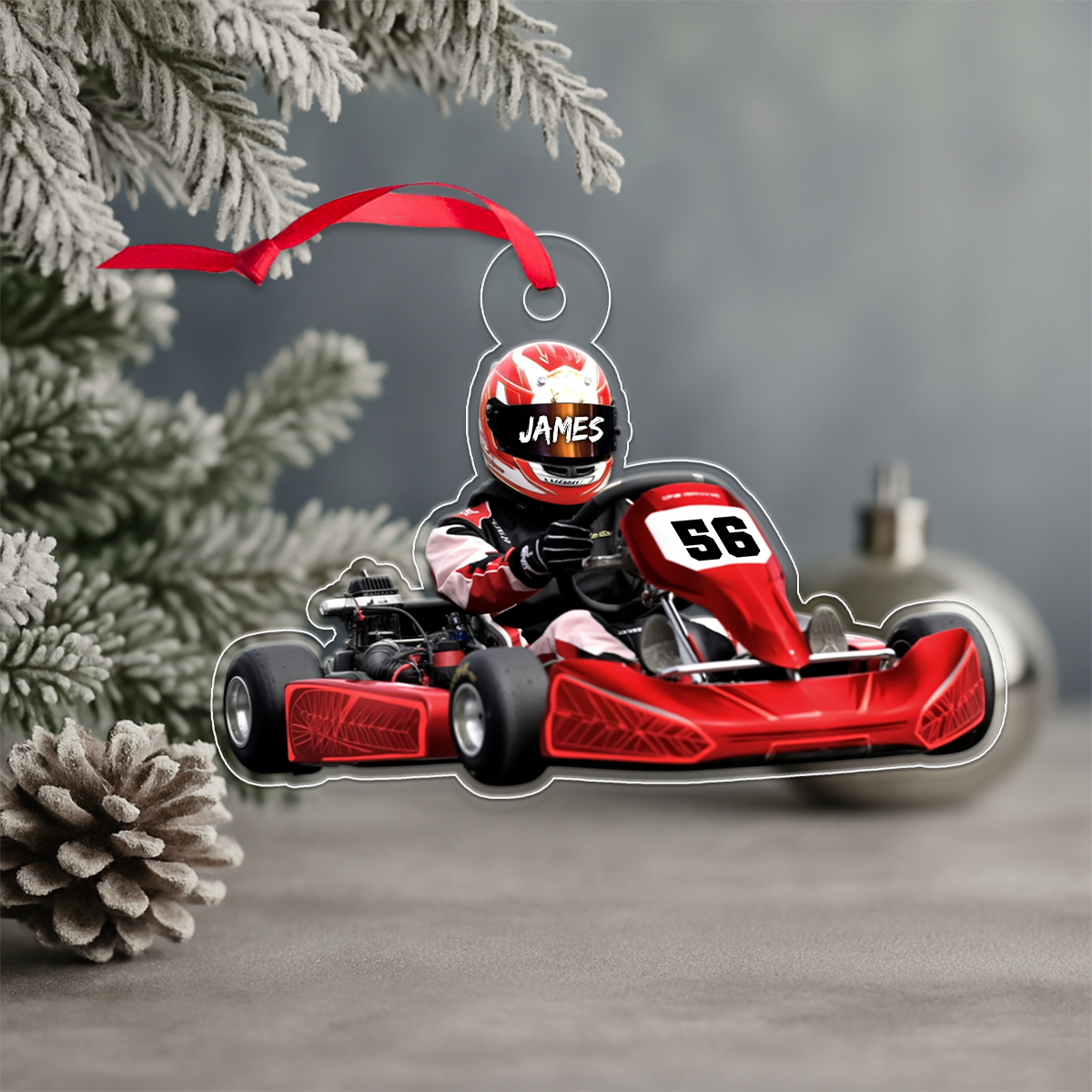 Custom Name Racing Racer Acrylic Ornament Christmas Gift