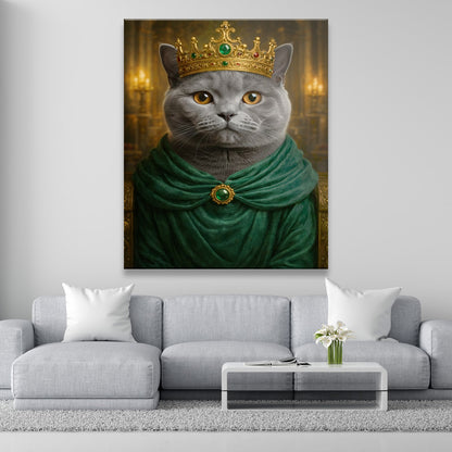Custom Photo Royal King Queen Cat Canvas Gift For Cat Lovers