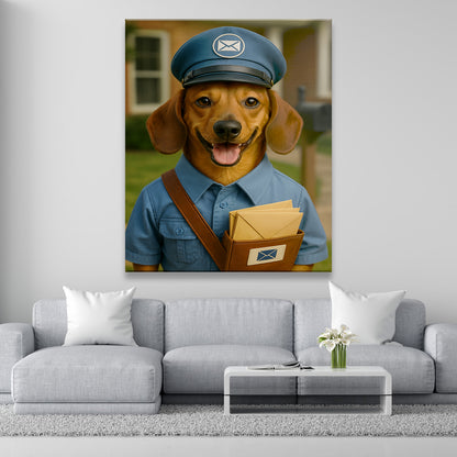 Custom Photo Mail Carrier Dog Canvas Gift For Dog Lovers