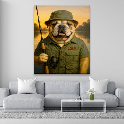 Custom Photo Fisher Dog Canvas Gift For Dog Lovers