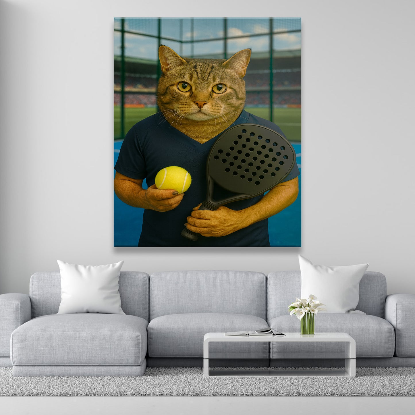 Custom Photo Paddle Player Cat Canvas Gift For Cat Lovers