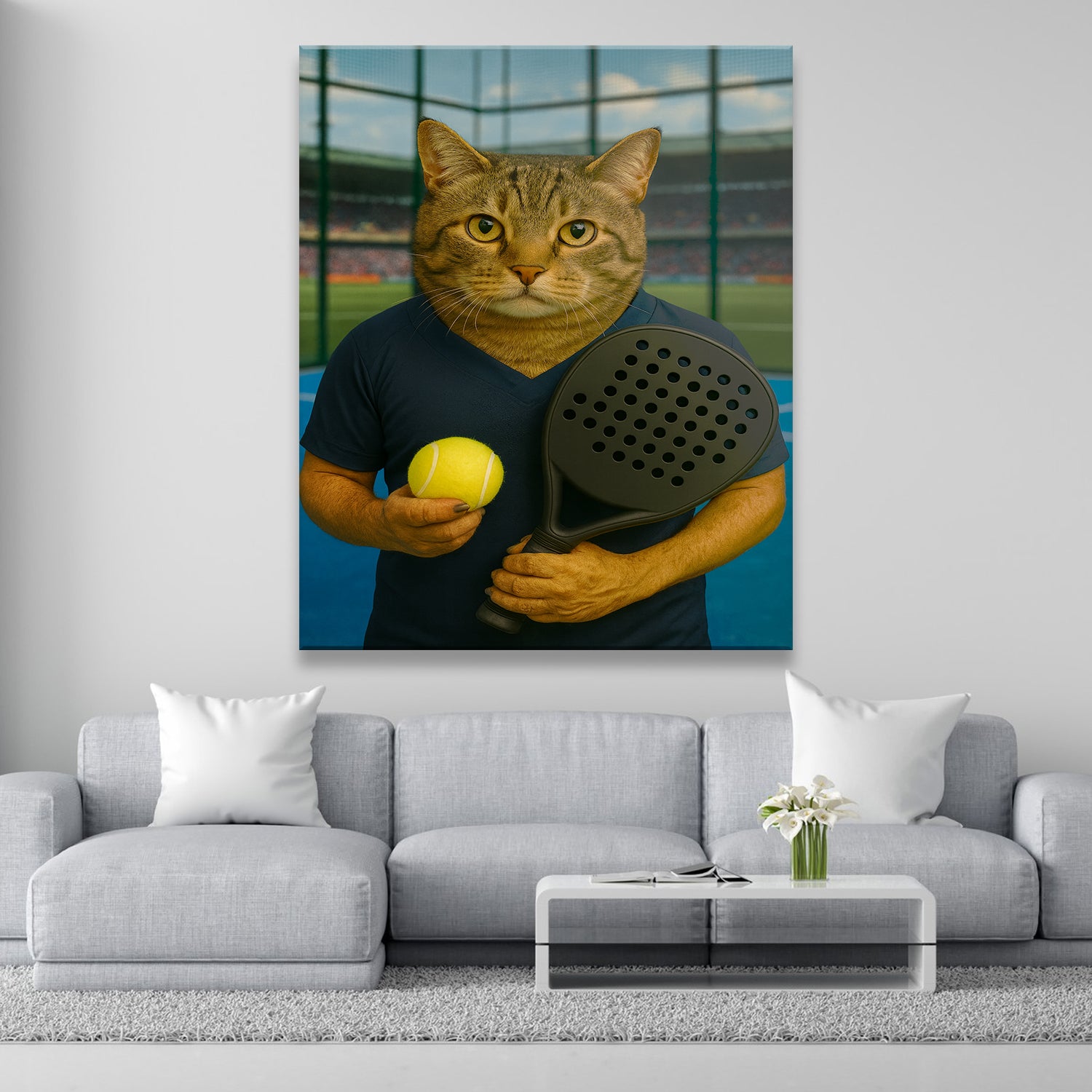 Custom Photo Paddle Player Cat Canvas Gift For Cat Lovers