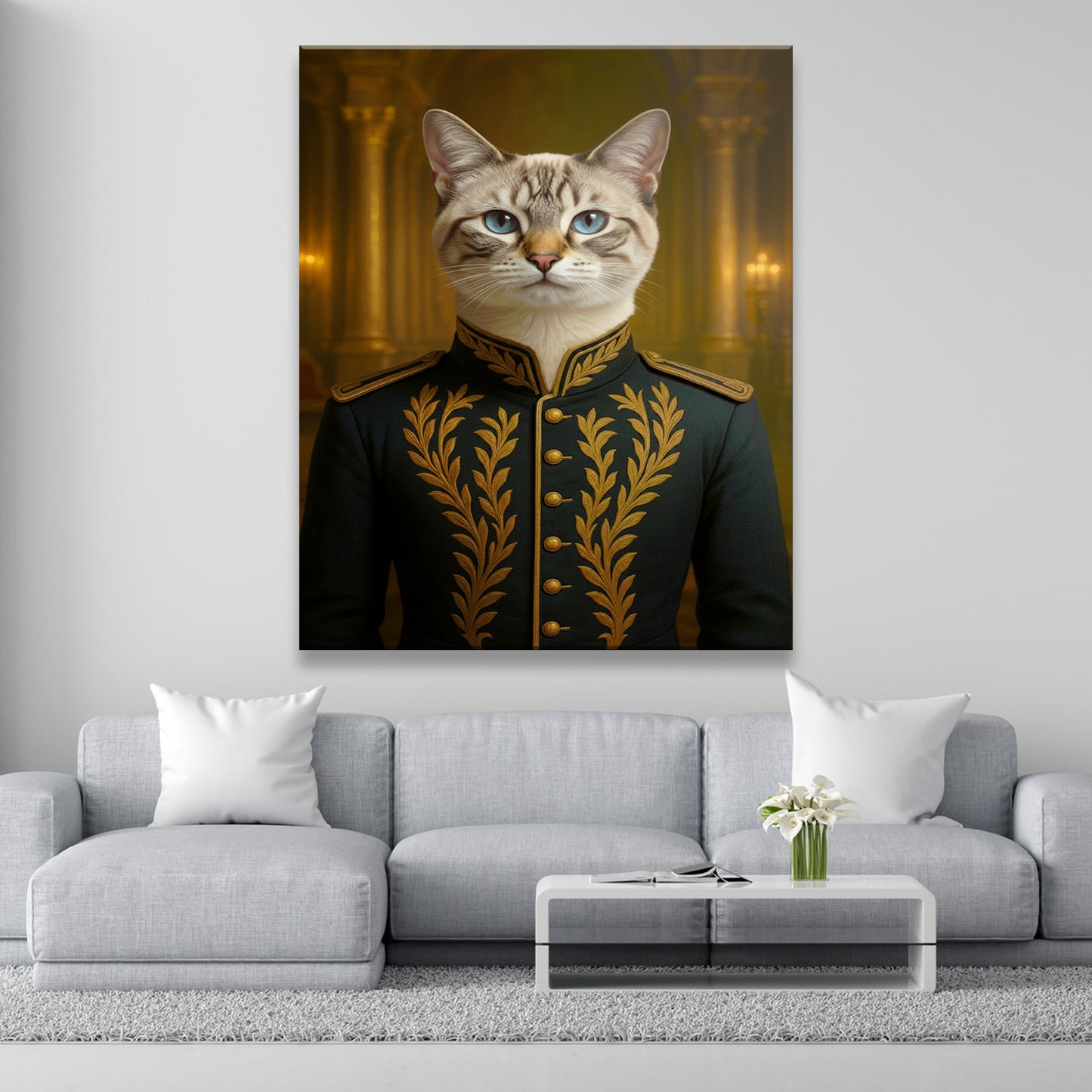 Custom Photo Cat Royal Style 10 Canvas Gift For Cat Lovers