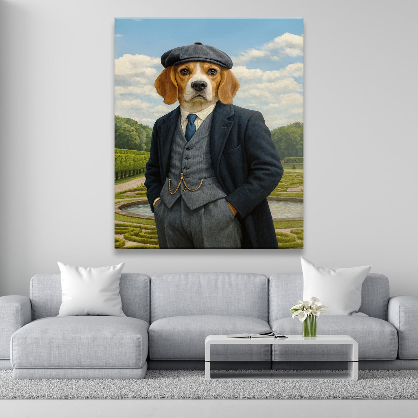 Custom Photo Pawky Blinder Dog Canvas