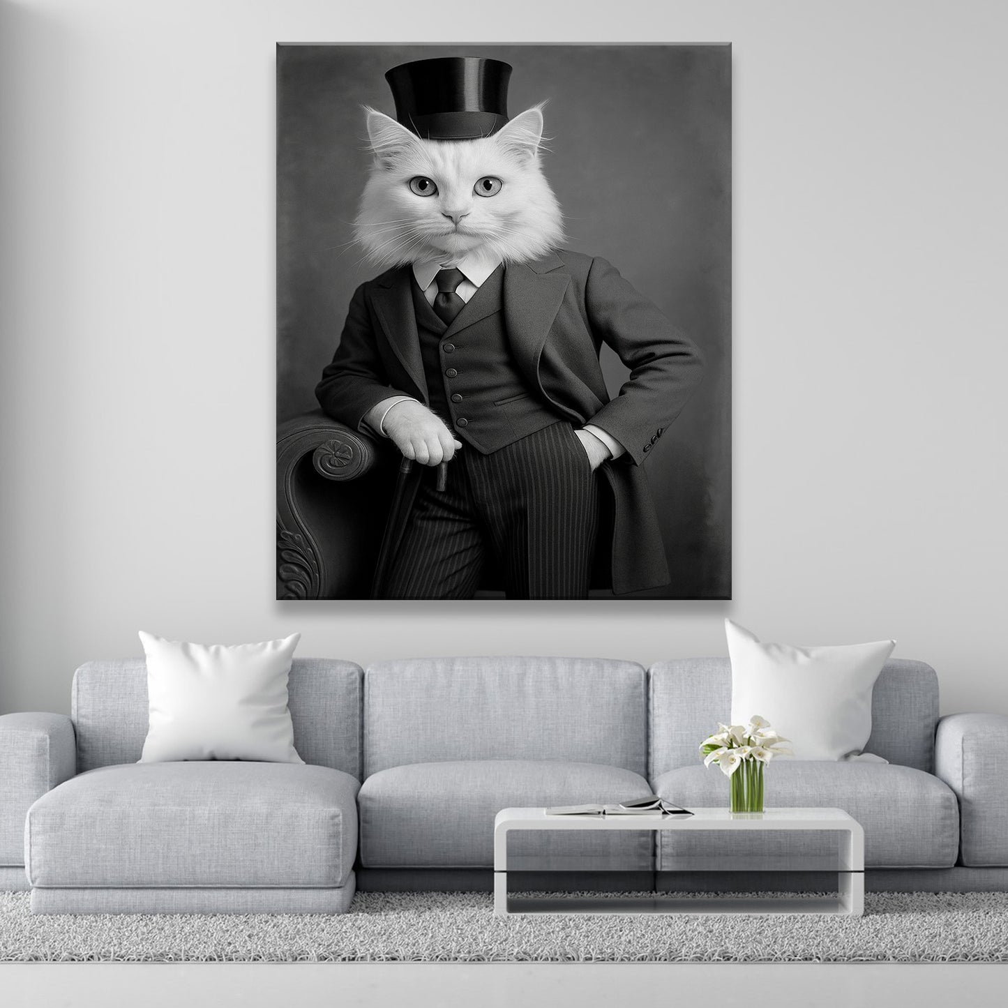 Custom Photo Gentleman Cat Gift For Cat Lovers