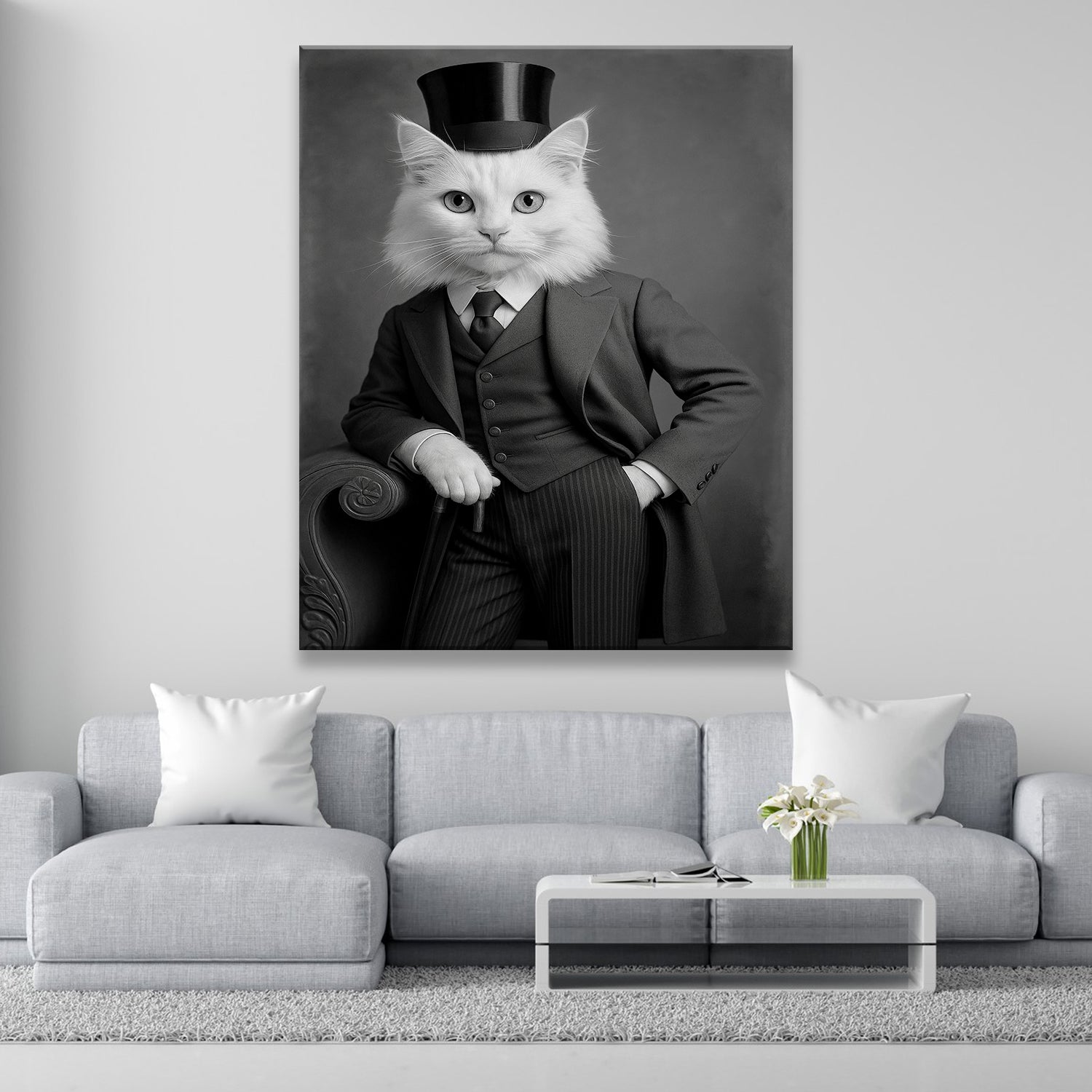 Custom Photo Gentleman Cat Gift For Cat Lovers