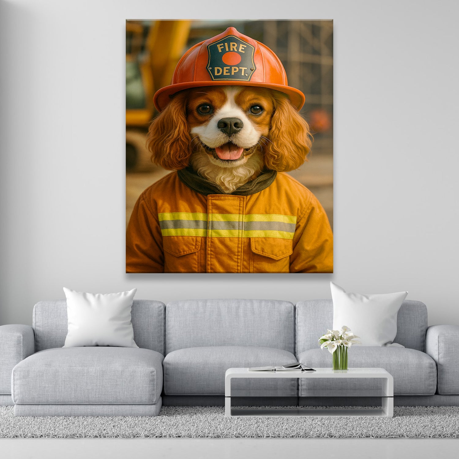 Custom Photo Construction Builder Canvas Gift For Dog Lovers
