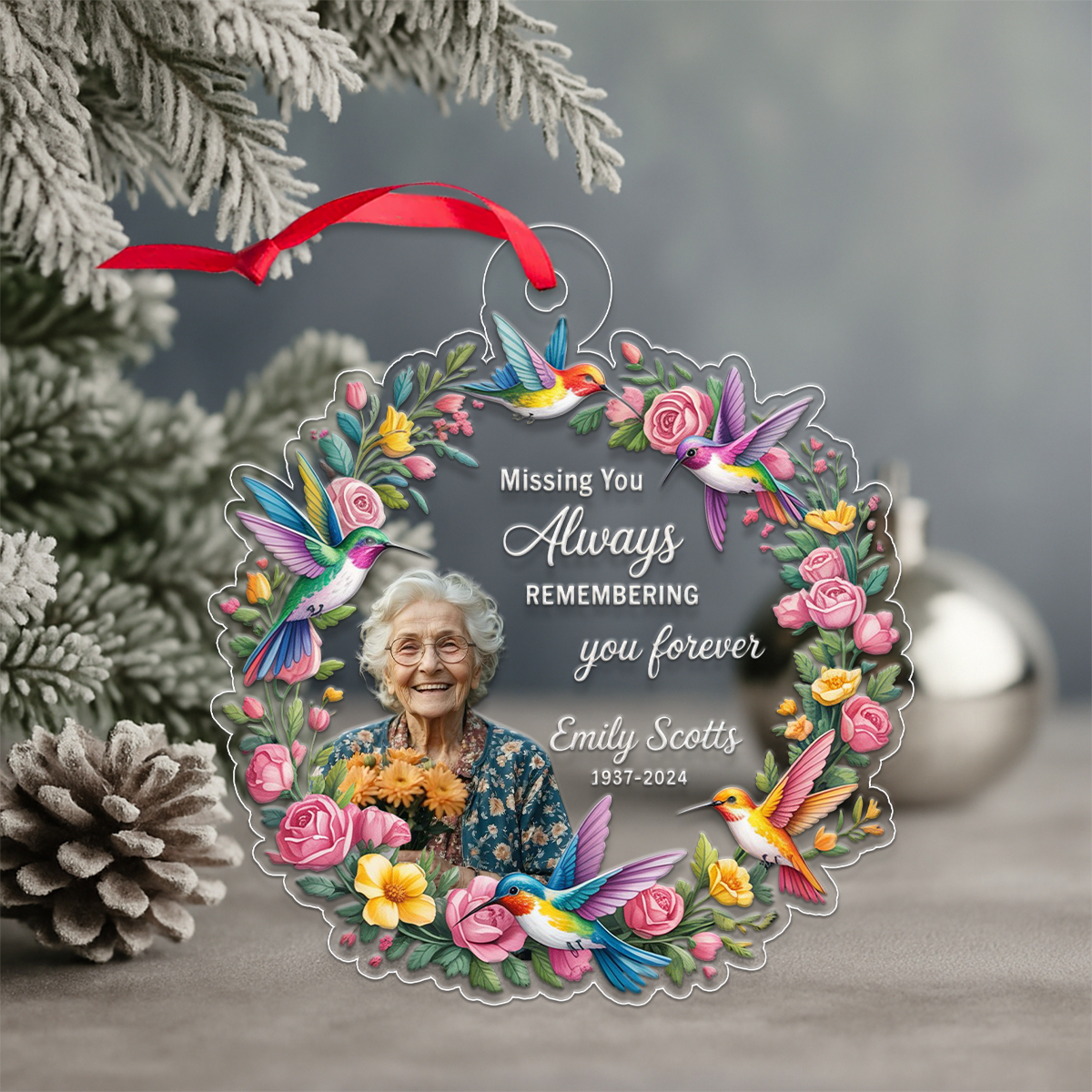 Personalized Memorial Acrylic Ornament Christmas Gift