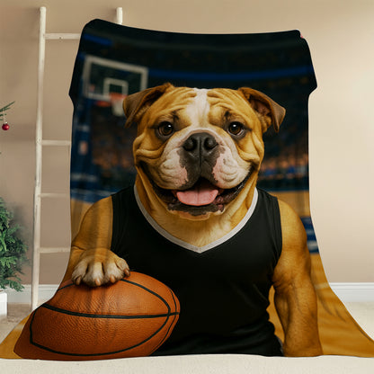 Custom Photo Basketball Player Dog BlanketGift For Dog Lovers