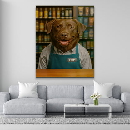 Custom Photo Shop Owner Dog Canvas Gift For Dog Lovers