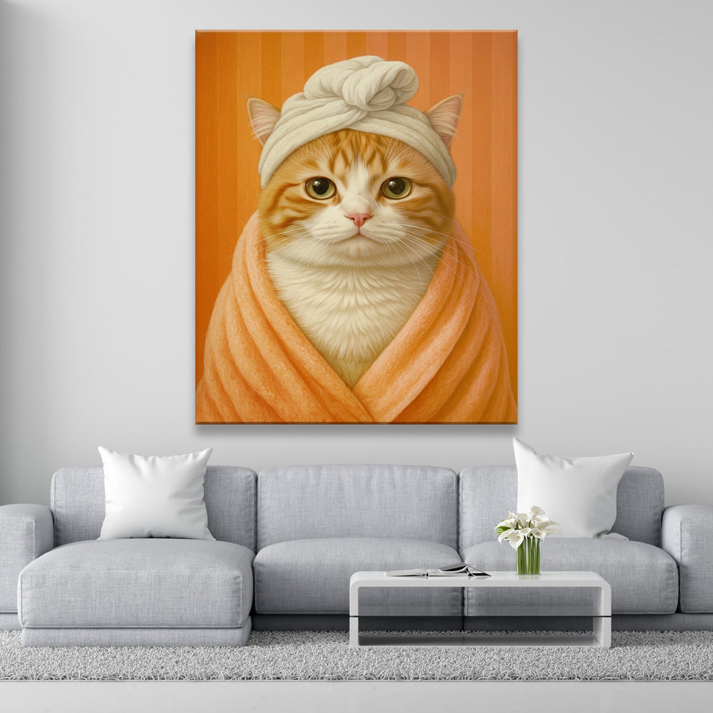 Custom Photo Cat Bathroom Style 17 Canvas Gift For Cat Lovers