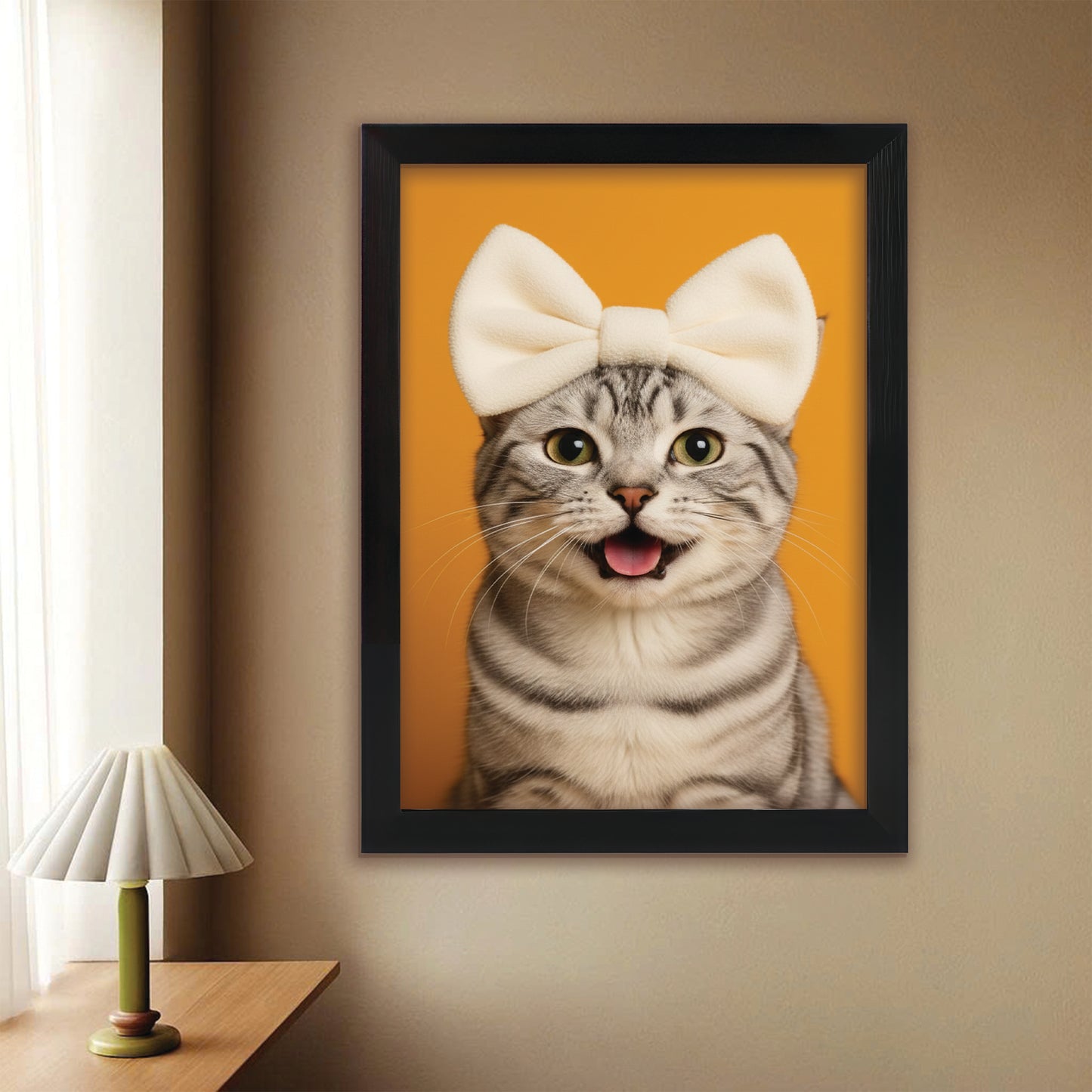 Custom Photo Cat Bathroom Style 37 Canvas Framed Wall Art Gift For Cat Lovers