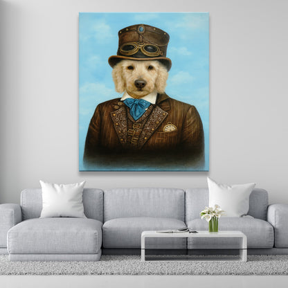 Custom Photo Pilot Dog Canvas Gift For Dog Lovers