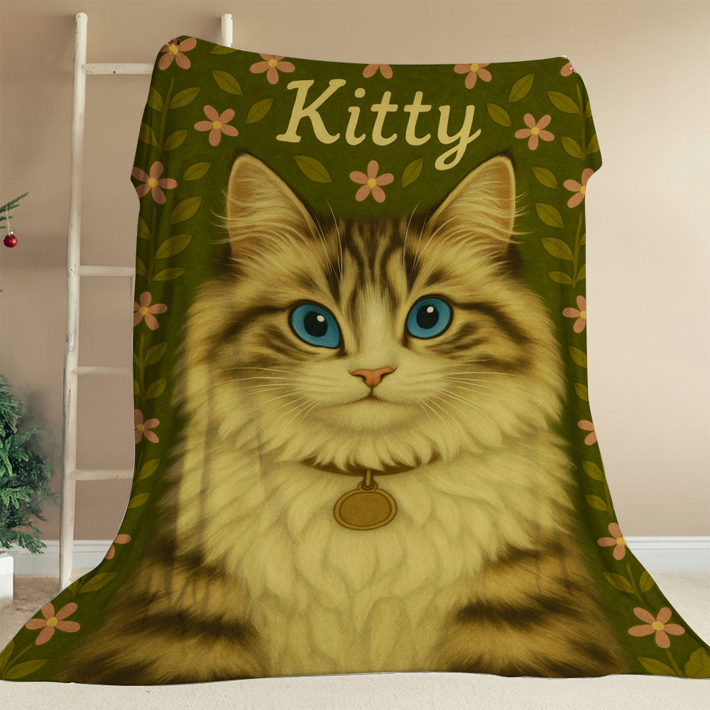 Custom Cat Portraits From Photo From Photo Blanket