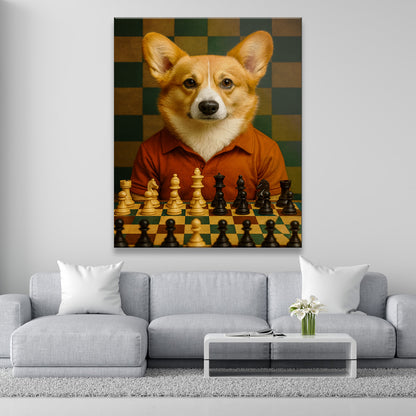 Custom Photo Chess Dog Canvas Gift For Dog Lovers