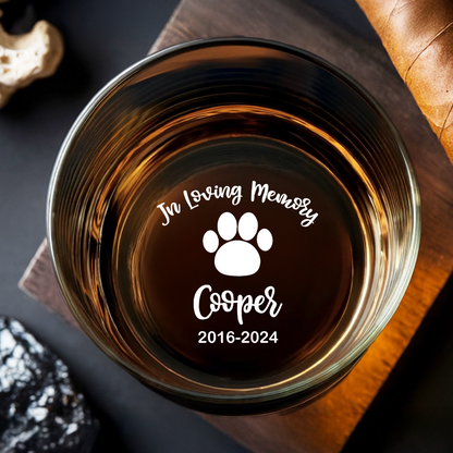Custom Photo Dog Memorial Whiskey Glass Gift, I Loved You Your Whole Life, Pet Sympathy, Pet Loss, Cat Memorial, Loss of Dog Gift TNG202
