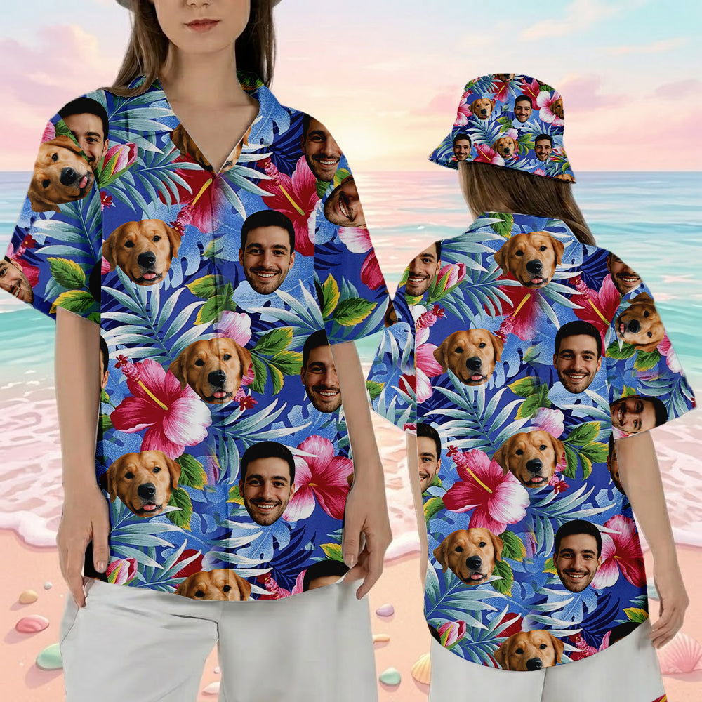 Personalized Dog & Cat Hawaiian Shirt, Custom Pet Summer Shirt, Matching Family Vacation Gift THUC99