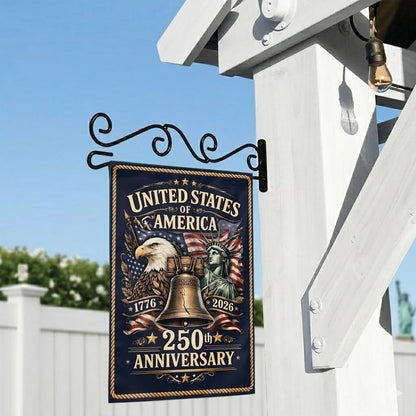 USA 250th Anniversary Flag 1776-2026, Patriotic American Flag Decor, Independence Day 4th of July Outdoor Garden Flag
