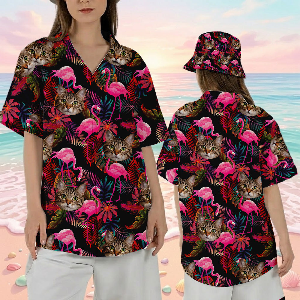 Custom Photo Cat Hawaiian Shirt, Personalized Pet Aloha Shirt, Family Matching Summer Outfit THUC99