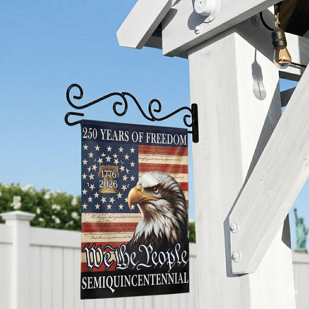 250 Years of Freedom Garden Flag 1776-2026, Eagle Patriotic USA Flag, Independence Day 4th of July Outdoor Decor