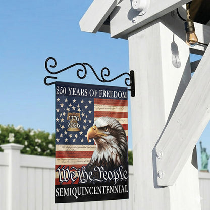 250 Years of Freedom Garden Flag 1776-2026, Eagle Patriotic USA Flag, Independence Day 4th of July Outdoor Decor