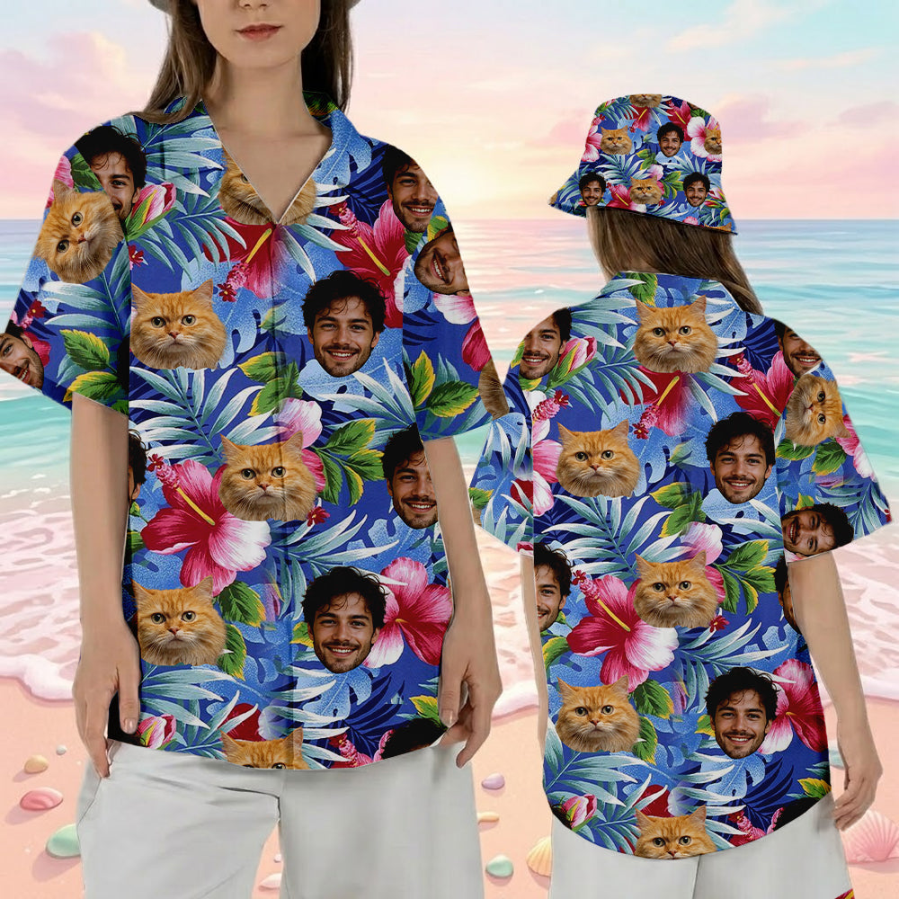 Custom Photo Cat Hawaiian Shirt, Dog & Cat Lover Matching Shirt For Summer Holiday THUC99