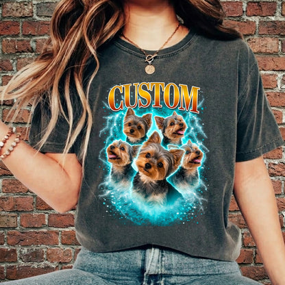 Personalized Dog Photo T-Shirt, Custom Pet Wash Shirt THUC99