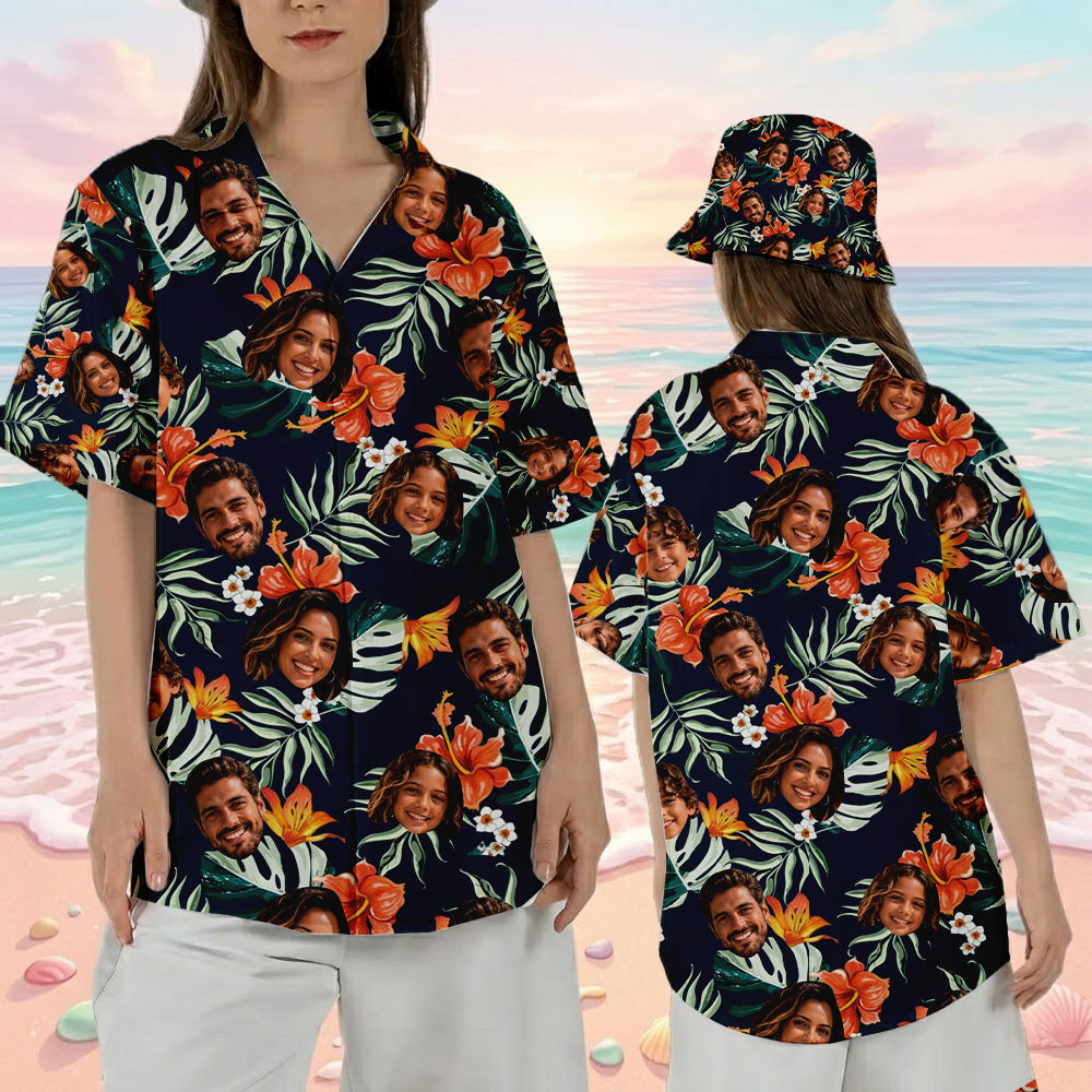 Custom Photo Summer Hawaiian Shirt, Personalized Aloha Shirt, Tropical Family Gift THUC99